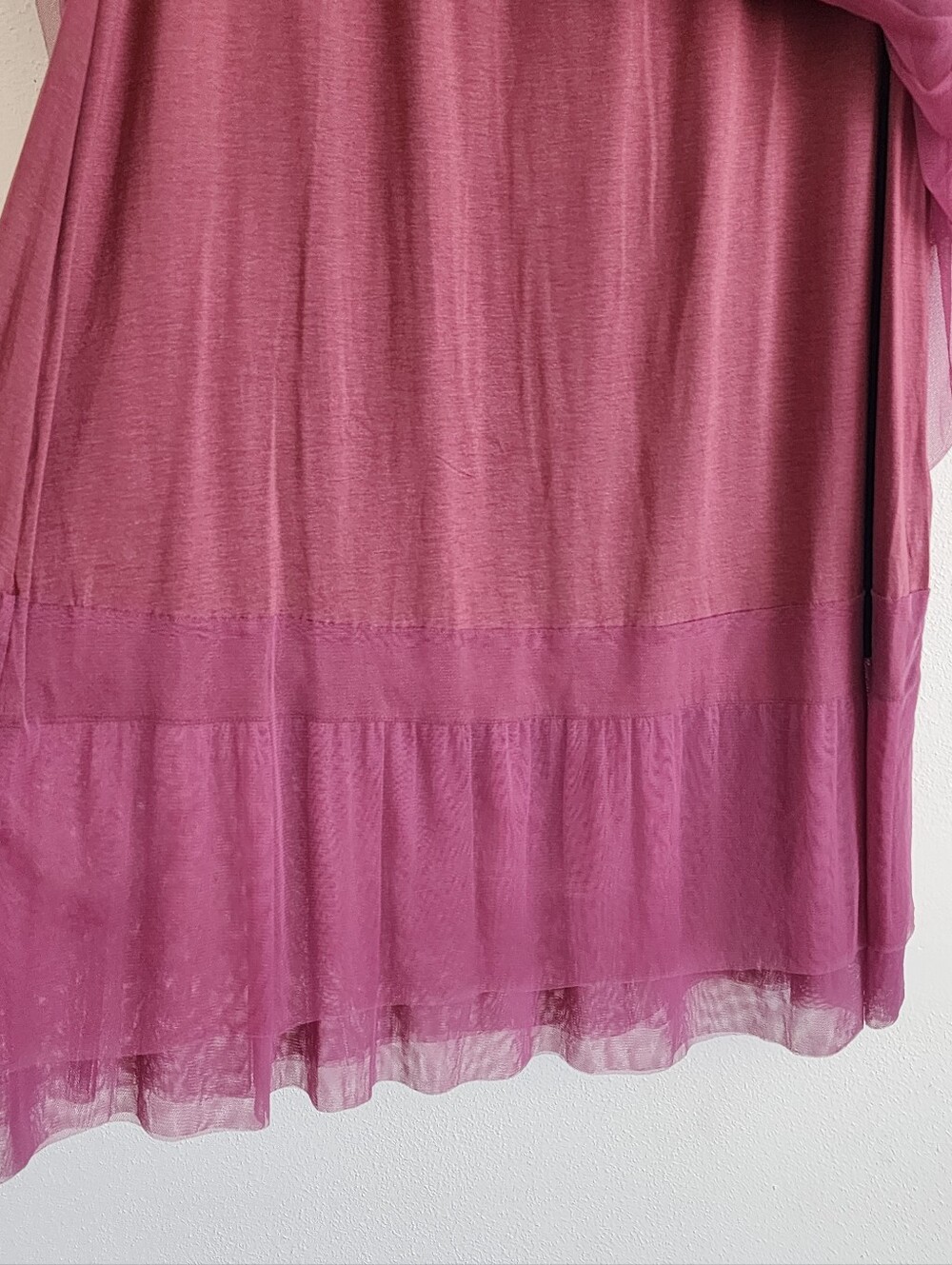Flowy Tulle Maxi Skirt Peruvian Connection Giselle Masala Pink Size MED NWT - Picture 6 of 11